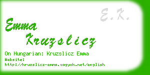 emma kruzslicz business card